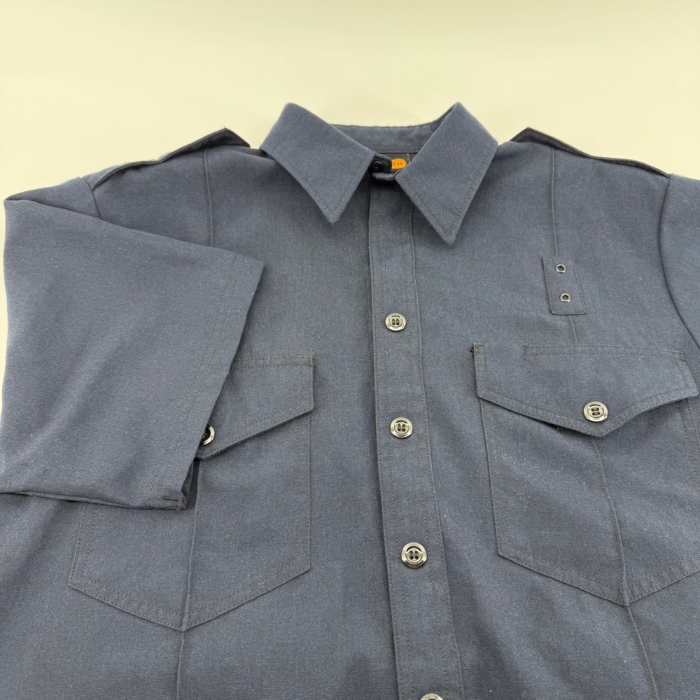 Workrite Fire Service FR Navy Blue Short Sleeve Uniform Shirt 42 MD 700NX45NB